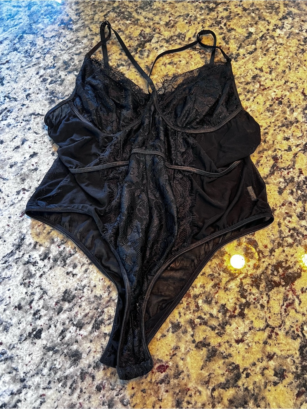 Amazon Black Lace Bodysuit Teddy